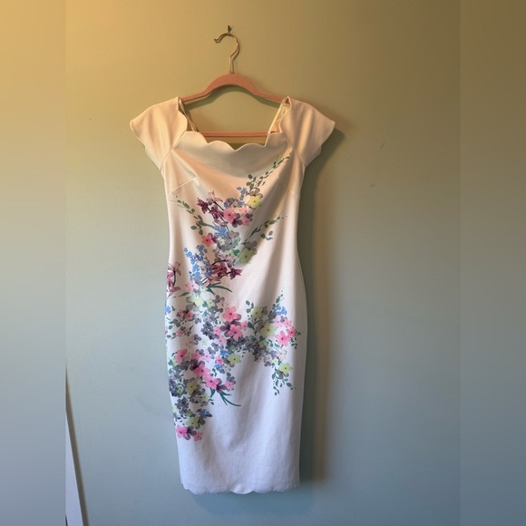 Ted Baker Trixiy Pergola Floral Off the Shoulder Sheath Dress - Picture 2 of 9